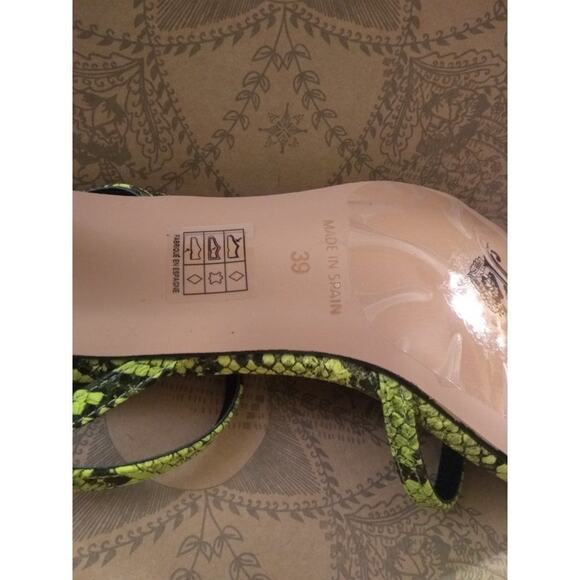 Free People Salina Neon Lime Snake Heels US9 - Picture 6 of 7